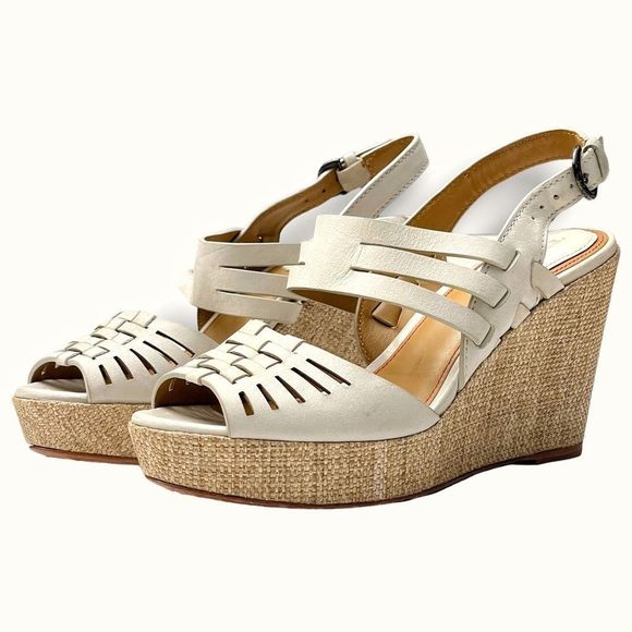 Trask 'Willow' Leather Platform Wedge Sandal - Picture 7 of 16